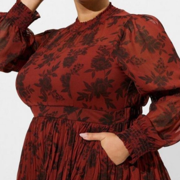 NWT TORRID Turtleneck Crinkle Chiffon Pleated Mini Dress Plus Size 4XL - Picture 6 of 10